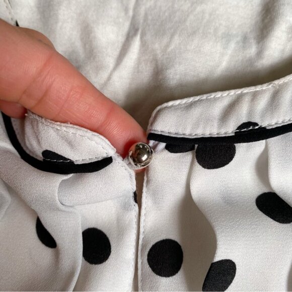 🔘 ZERO WHITE BLACK POLKA DOT FITTED DRESS! - Picture 10 of 16